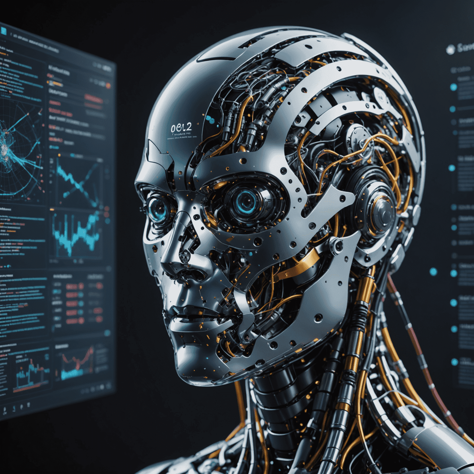 Visualización de un algoritmo de IA analizando y optimizando código web en tiempo real