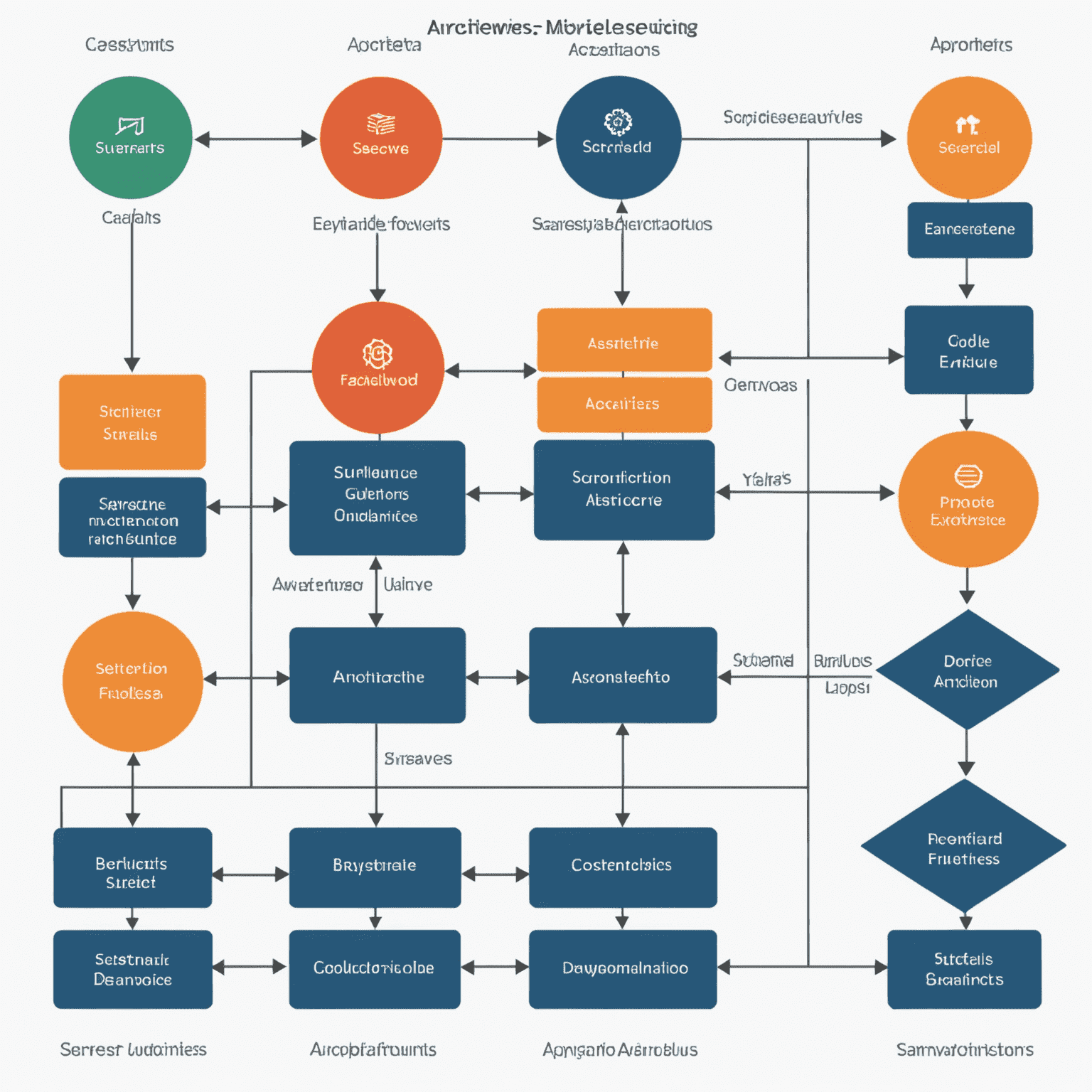 Diagrama de arquitectura mostrando la estructura de una aplicación basada en microservicios y funciones serverless